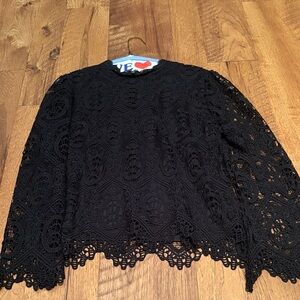 Ultra Pink Woman’a Black Lace Top Size L